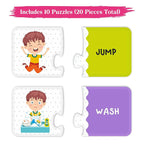 Webby Action Words 2 Pieces Learning Pack Jigsaw Puzzle For Kids