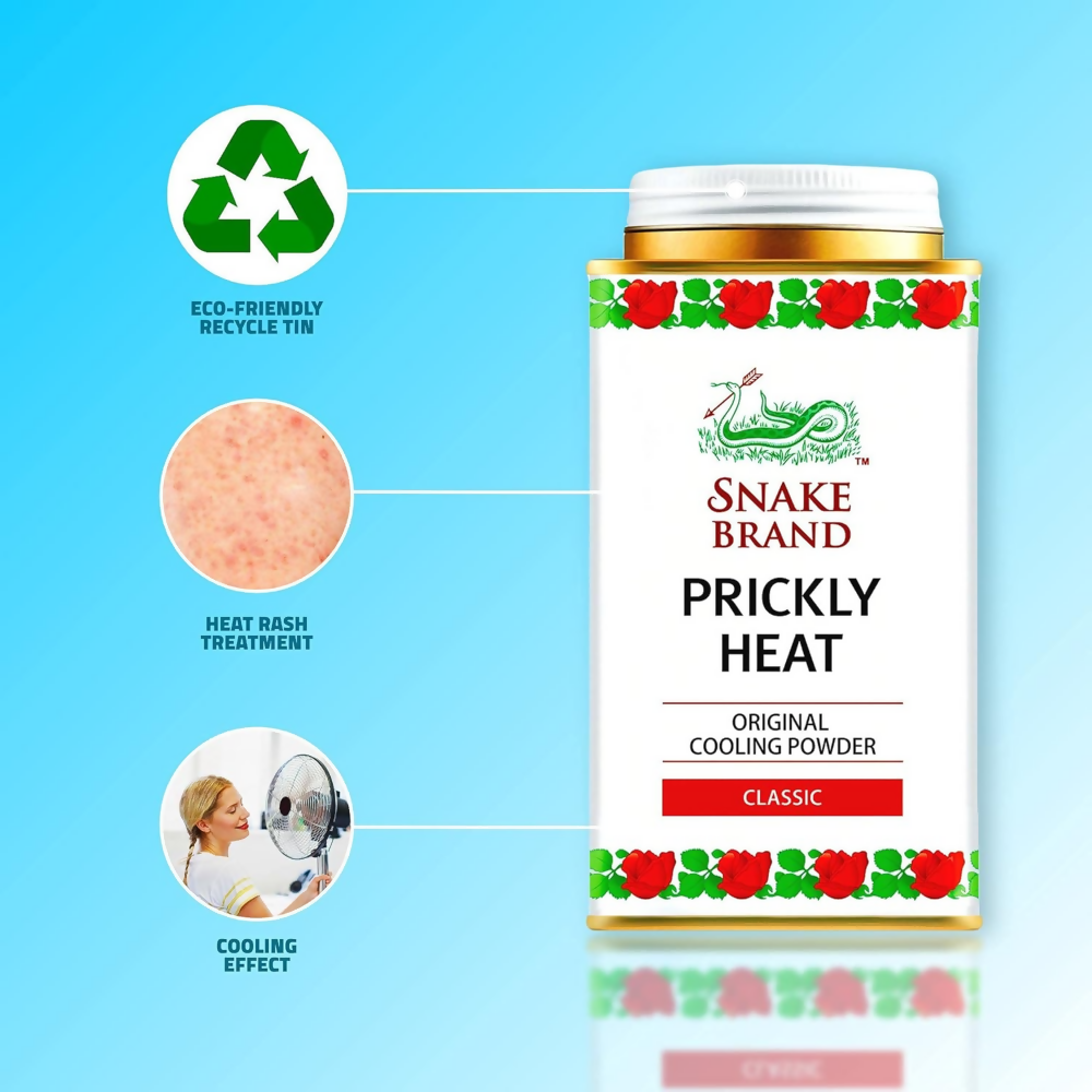 Snake Brand Classic Prickly Heat Cooling Talcum