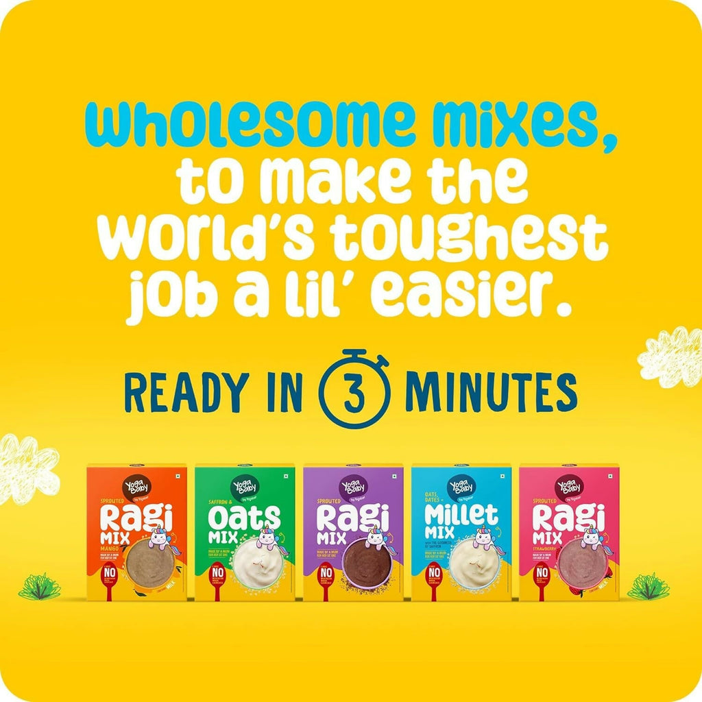 Yogabar Yogababy Oats, Dates & Millet Mix, Healthy Porridge Mix For Infants, Kids