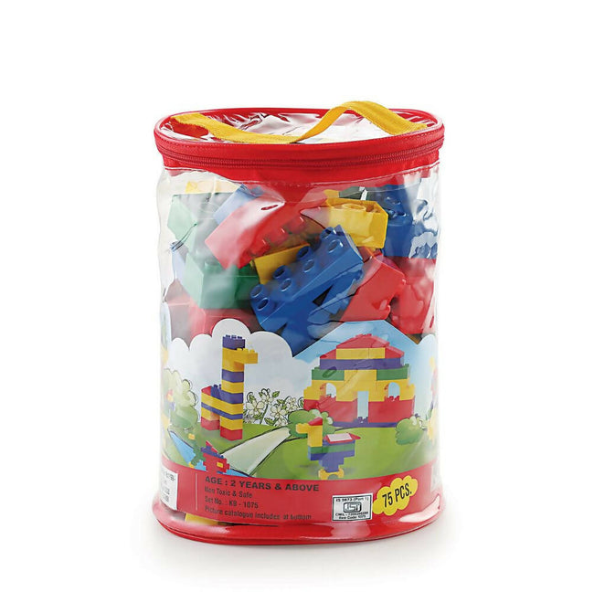 Peacock Learning & Educational Building Interlocking Blocks Set For Kids - 75 Pcs Hover Image