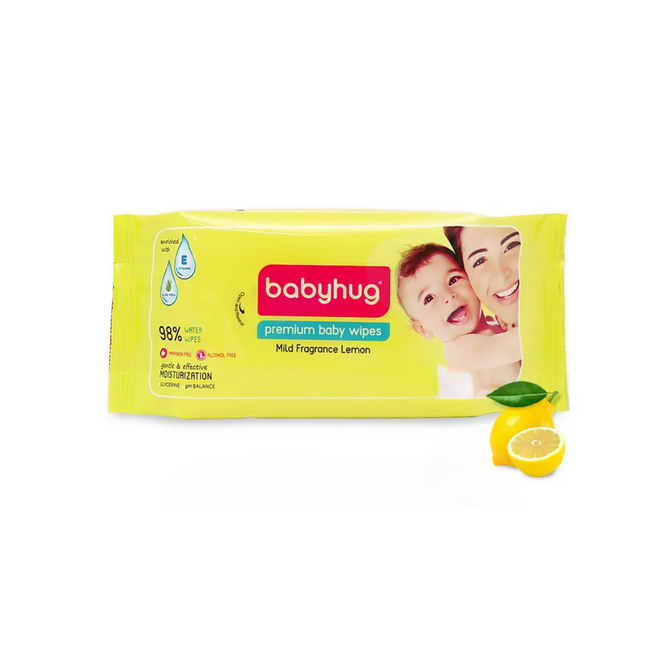Babyhug Premium Water Baby Wet Wipes with Lemon Scent Hover Image