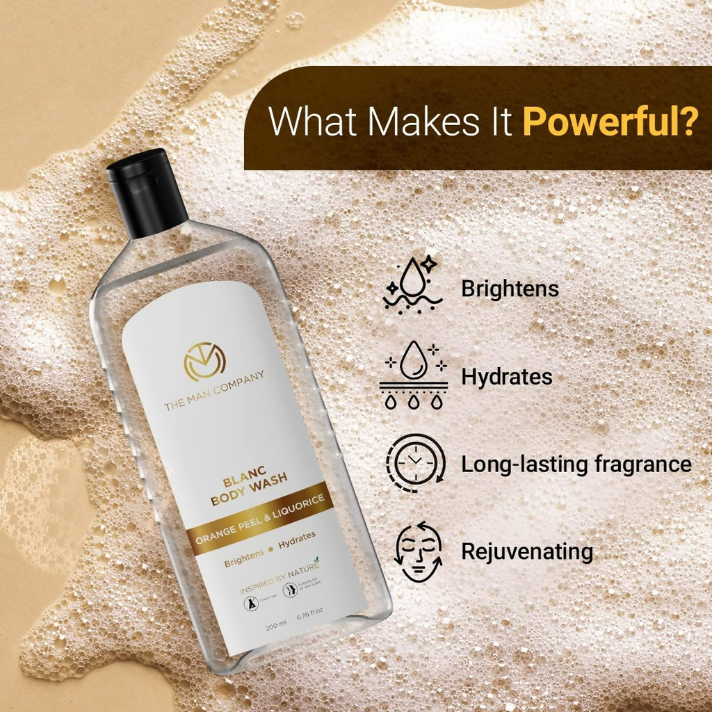 The Man Company Blanc Perfumed Body Wash For Men With Orange Peel & Liquorice