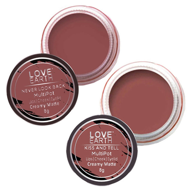 Love Earth Lip Tint & Cheek Tint Multipot Combo (Mauvish Pink & Ruby Pink) Hover Image