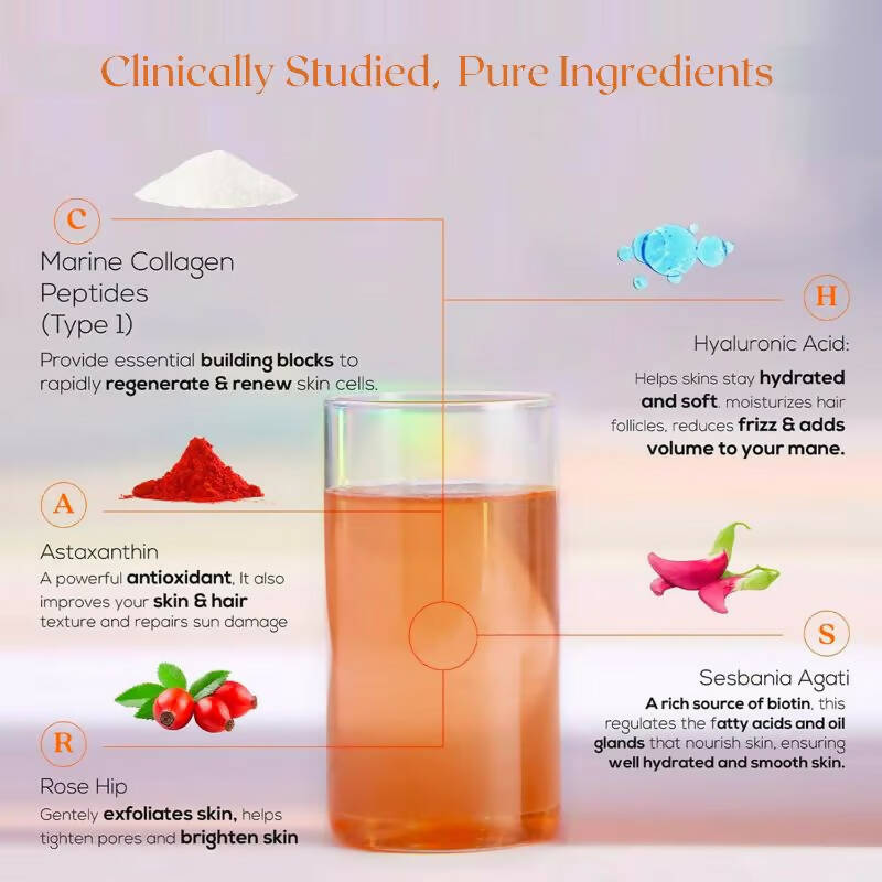 Wellbeing Nutrition Beauty Korean Marine Collagen Peptides - Strawberry & Watermelon