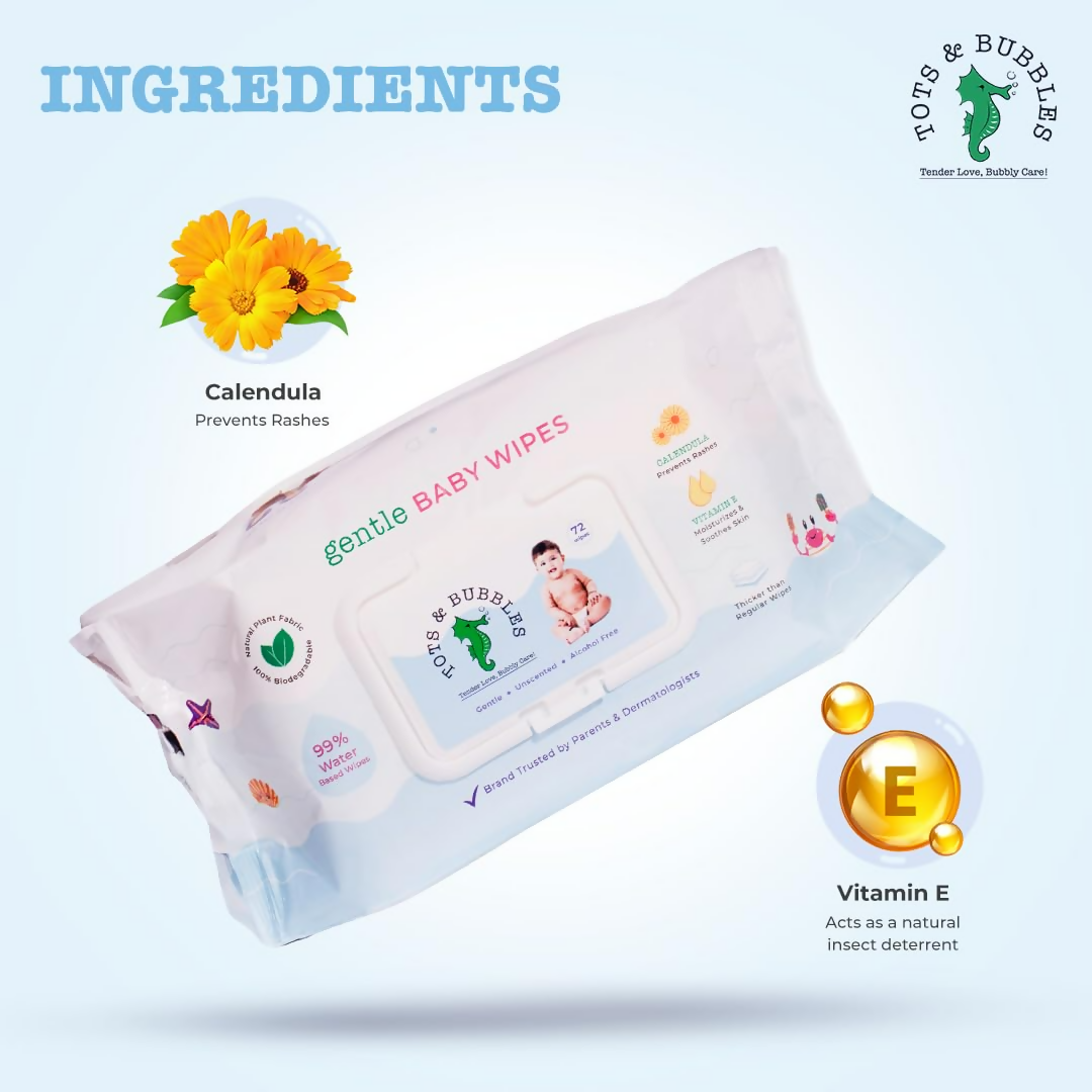 Tots & Bubbles 99% Water Baby Wet Wipes with Lid