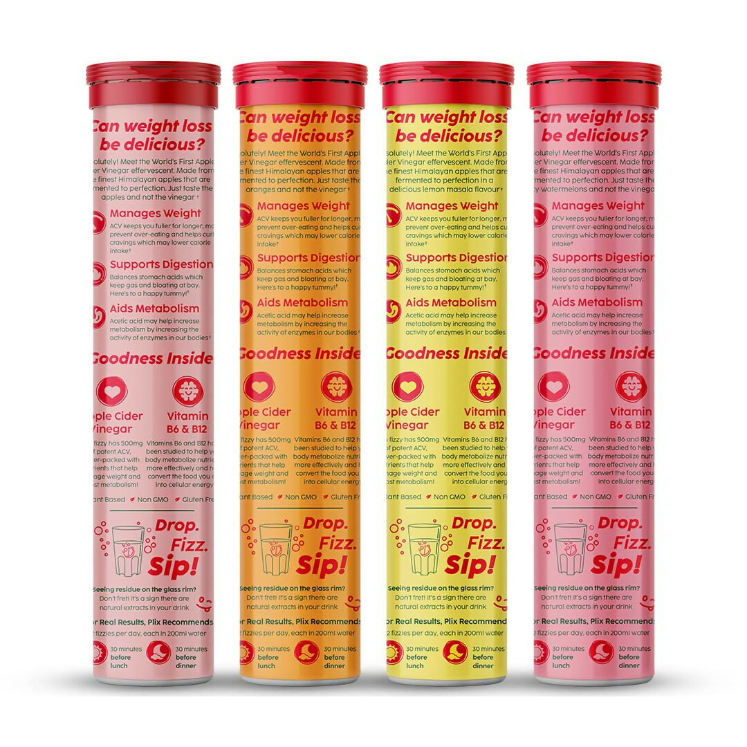 PLIX The Plant Fix Apple Cider Vinegar Effervescent Tablet with Mother - Multi Flavor