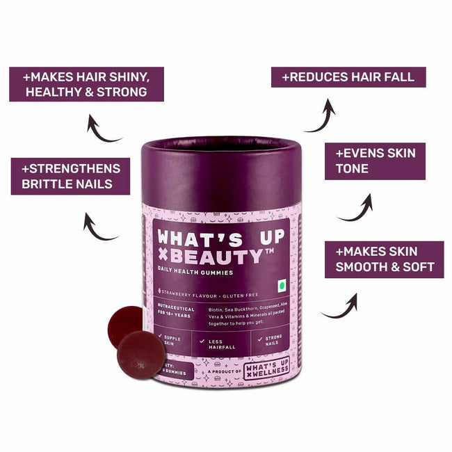 What’s Up Wellness Beauty Skin & Hair Gummies Main Image