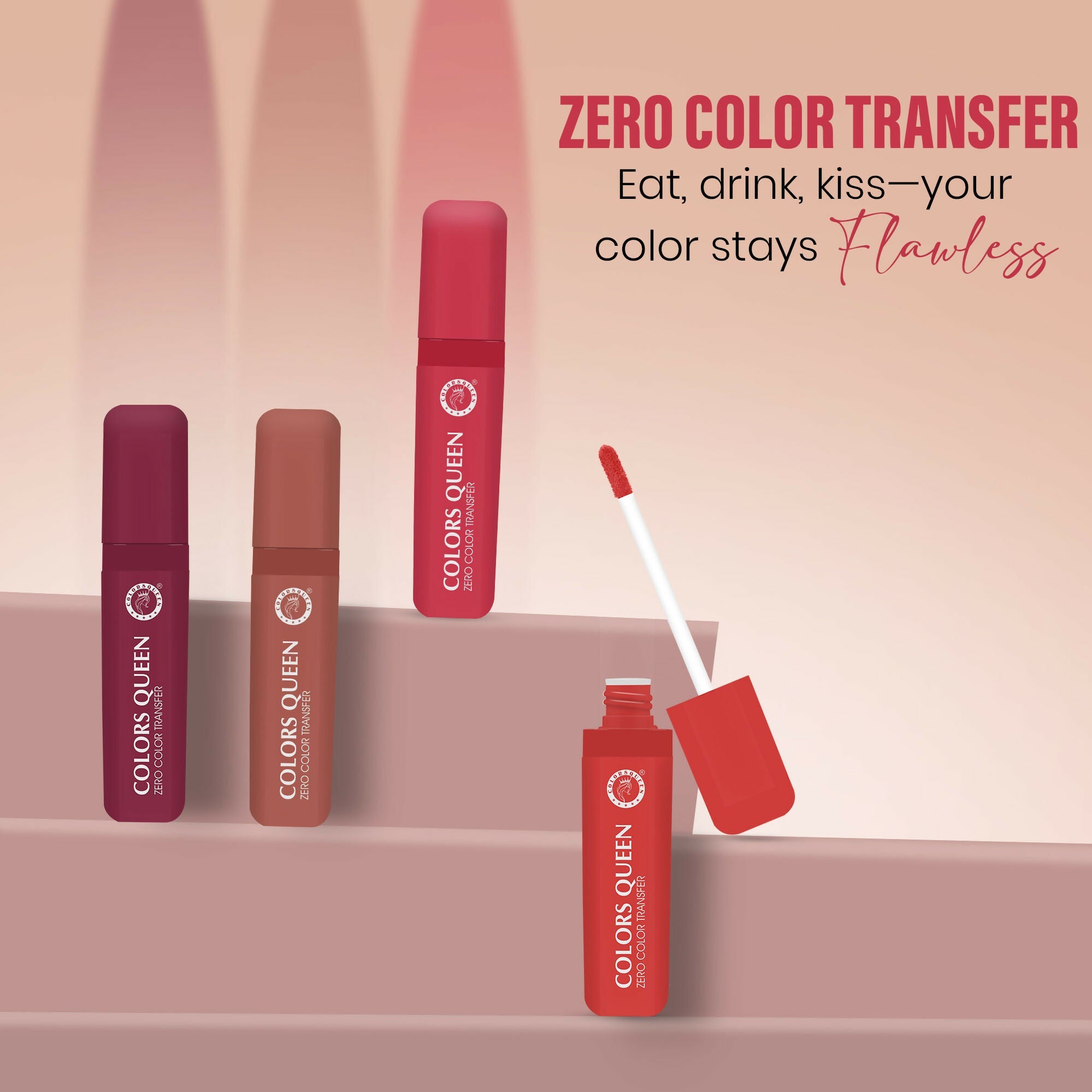Colors Queen Zero Color Transfer Liquid Lipstick - Pinky Spice
