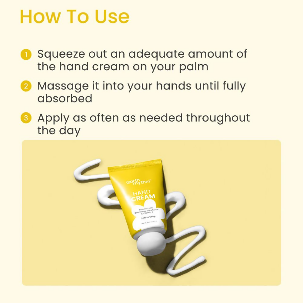 Earth Rhythm Cotton Crisp Hand Cream Enriched with Ceramide