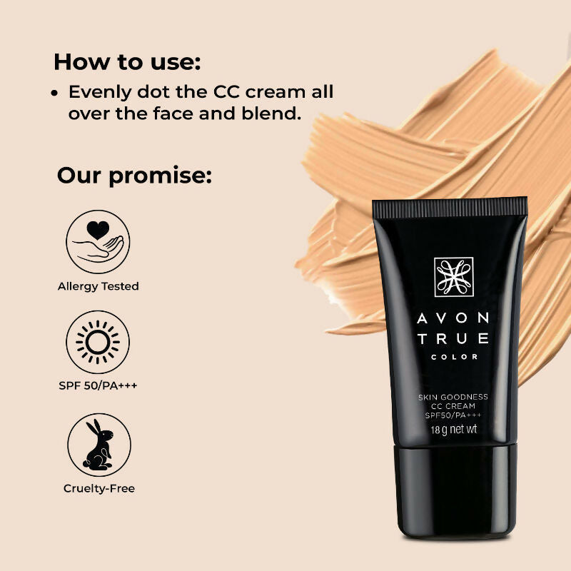 Avon True Color Skin Goodness Cc Cream Spf 50 Pa+++ Nude