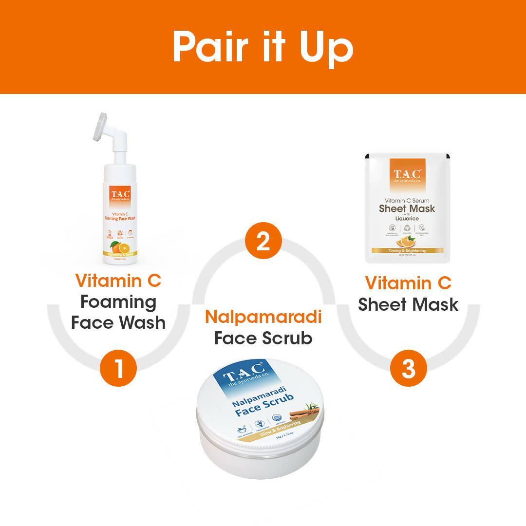 TAC - The Ayurveda Co. Vitamin C Serum Sheet Mask | Natural Skin Brightness