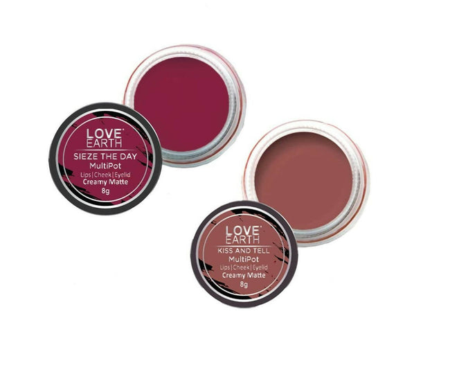 Love Earth Lip Tint & Cheek Tint Multipot Combo (Rose Pink & Mauvish Pink) Hover Image