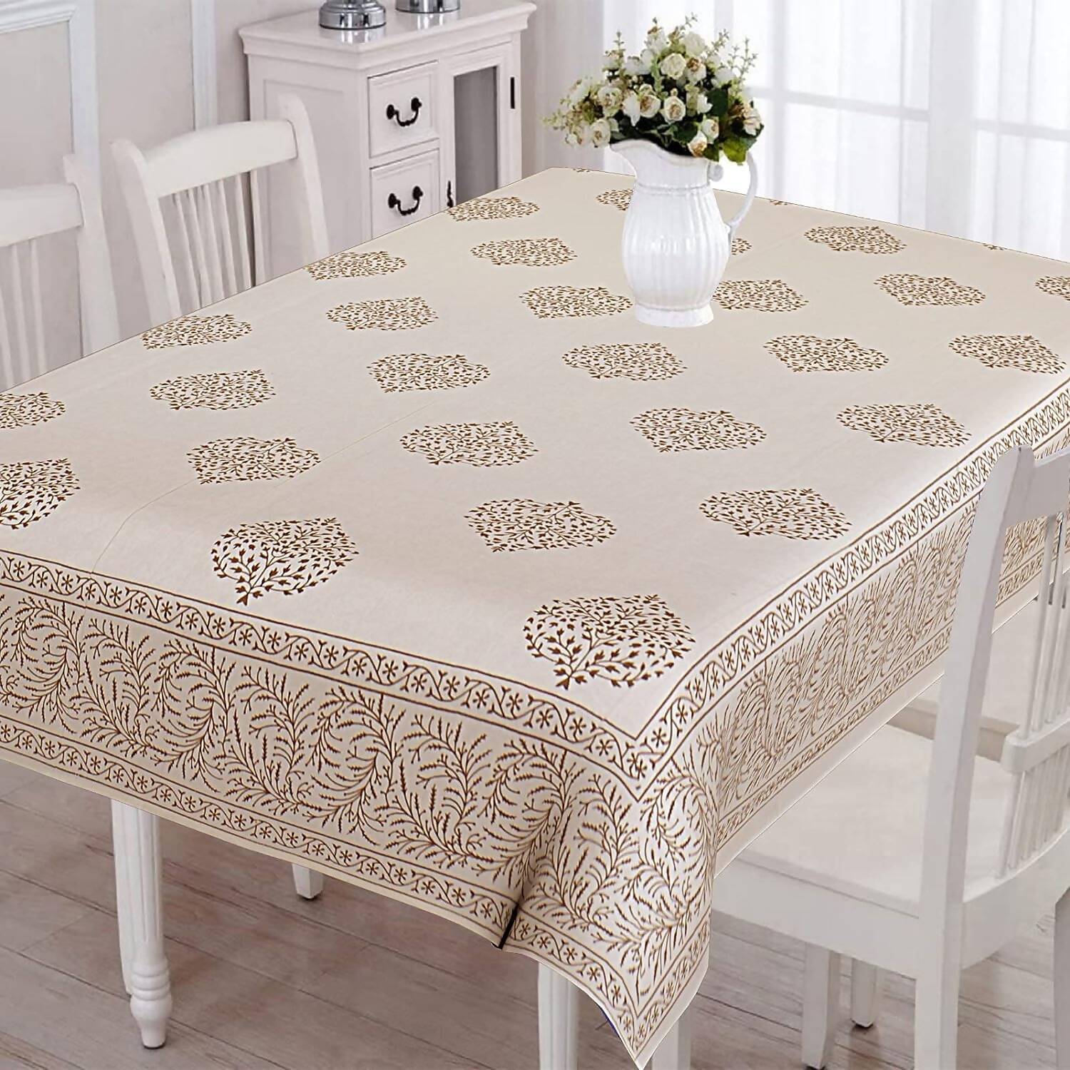 Urbano Homz Table Cloth for 6 Seater Dining Table - Cream