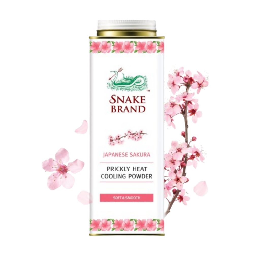 Snake Brand Japanese Sakura Prickly Heat Cooling Talcum Powder