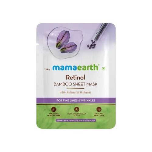 Mamaearth Retinol Bamboo Sheet Mask For Fine Lines & Wrinkles Hover Image