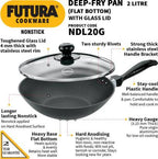 Hawkins Futura Non-stick Deep Fry Pan with Glass Lid 2 L (NDL20G)