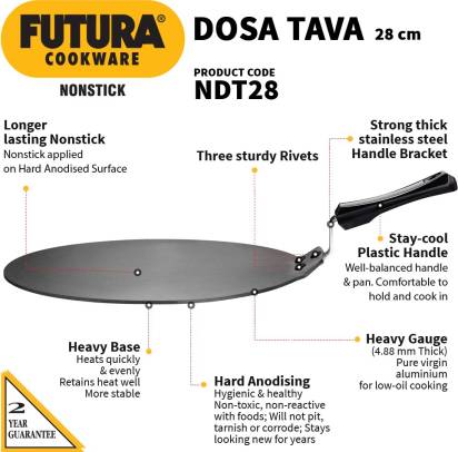 Hawkins Futura Non-stick Dosa Tava 28 cm Diameter (NDT28) Main Image