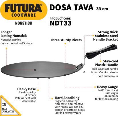 Hawkins Futura Non-stick Dosa Tava 33 cm Diameter (NDT33) Main Image