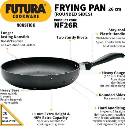Hawkins Futura Non-stick Rounded Sides Frying Pan 26 cm Diameter 1 L (NF26R) Main Image
