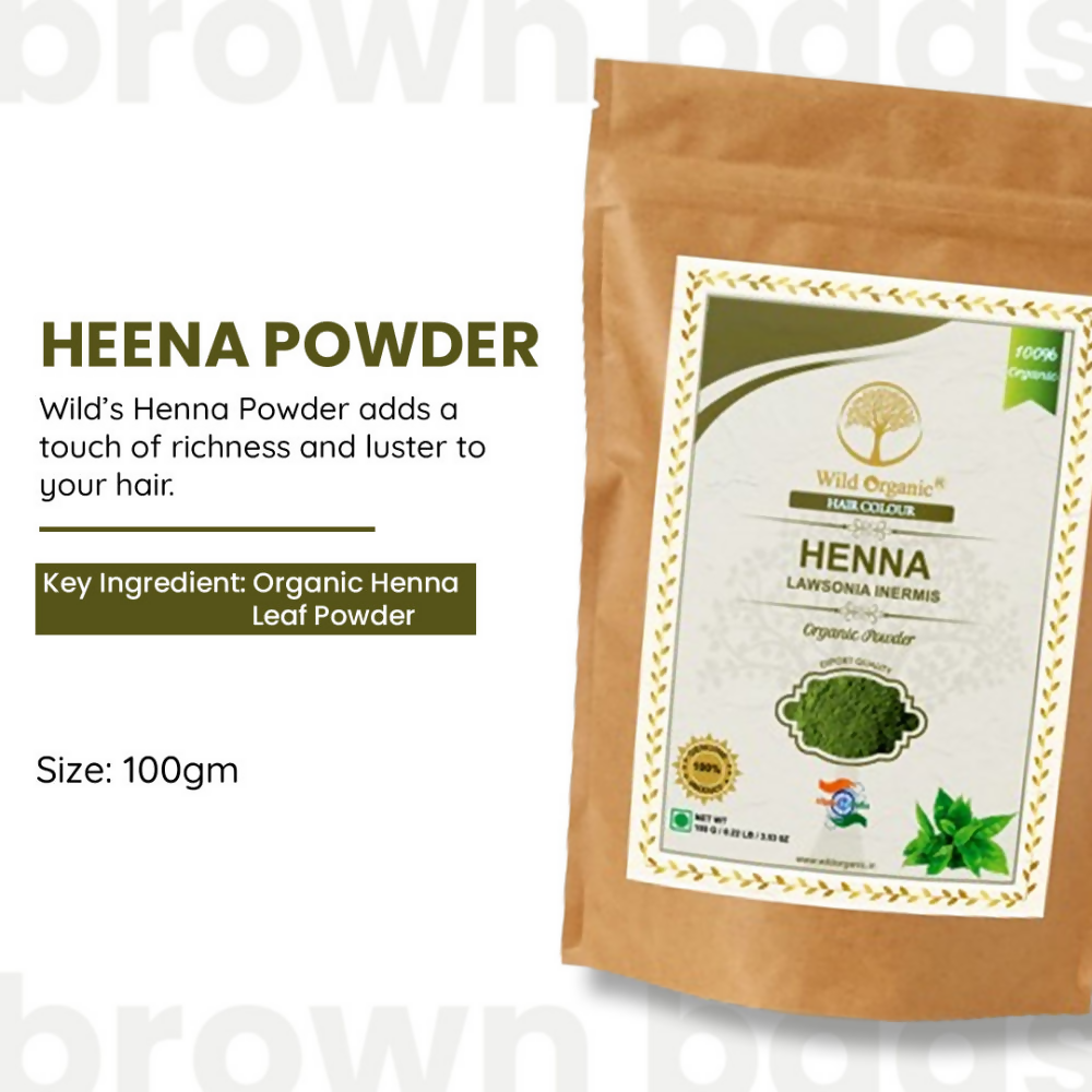 Wild Organic Henna Hair Colour Powder For Smooth Hair Pack