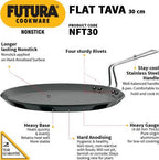 Hawkins Futura Non-stick Flat Tava 30 cm Diameter (NFT30)