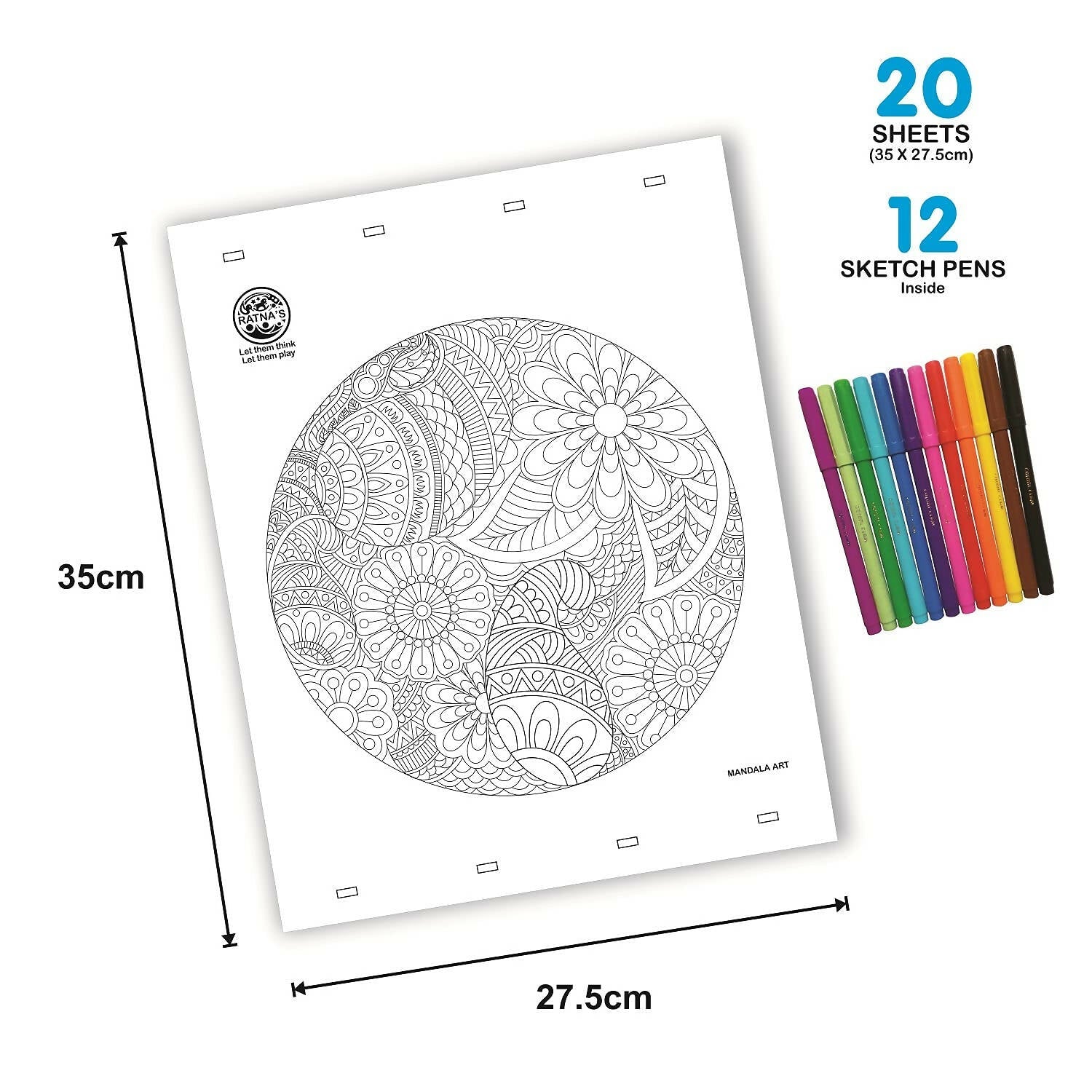 Sardar Ji Ki Dukan Ratna's Mandala Art.A Perfect Colouring Kit For All Ages (Multicolour)