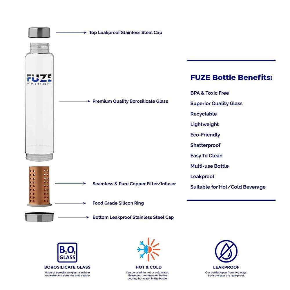 Fuze Glass Bottle With Pure Copper Filter