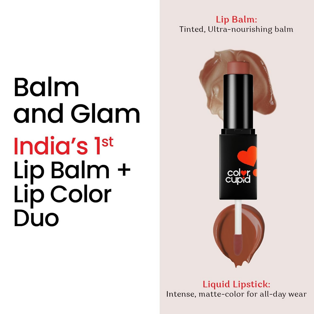 Color Cupid 2 in 1 Tinted Lip Balm + Liquid Lipstick - Mocha & Mingle
