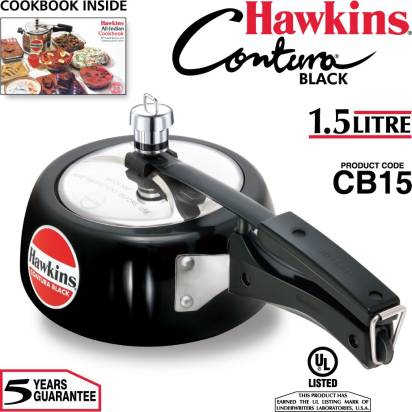 Hawkins Contura Black 1.5 L Pressure Cooker (CB15) Main Image