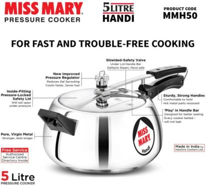 Hawkins Miss Mary Handi 5 L Pressure Cooker (MMH50) Main Image