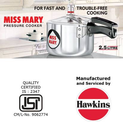 Hawkins Miss Mary 2.5 L Pressure Cooker (Aluminium) Main Image