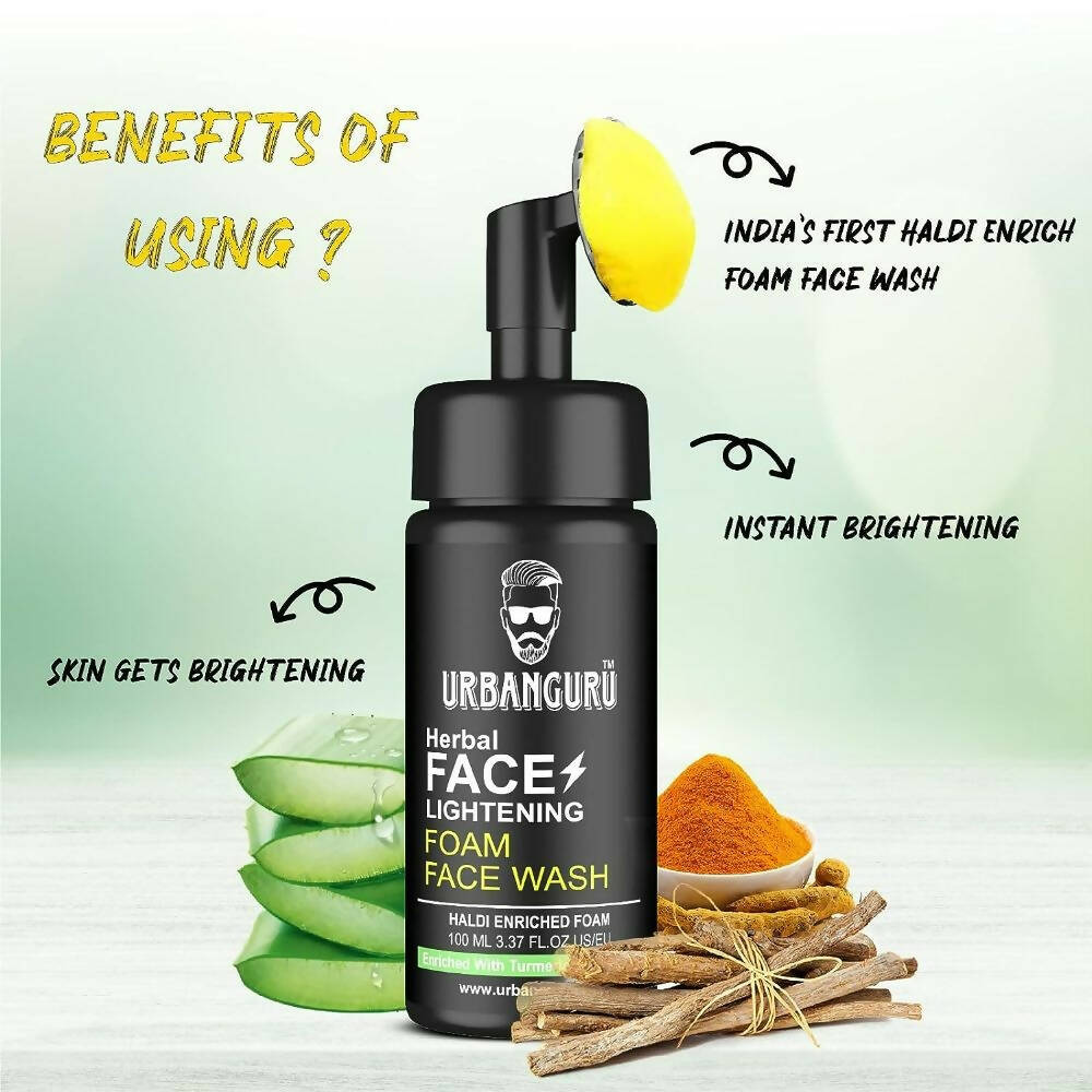 Urbanguru Men's Face Lightening Haldi Foam Face Wash