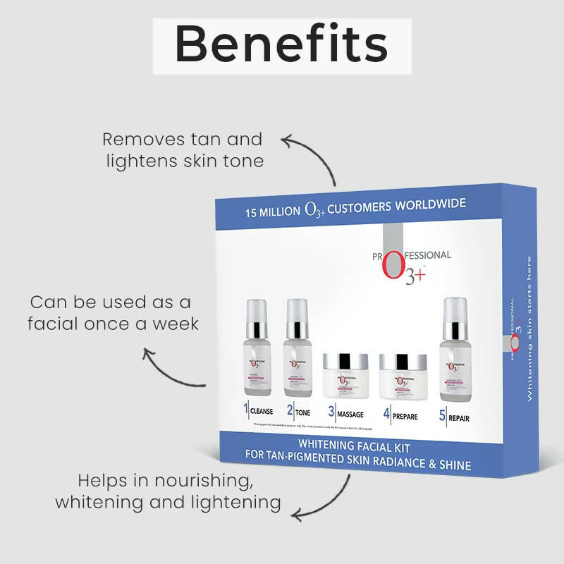 Professional O3+ Whitening Facial Kit for Tan-Pigmented Skin