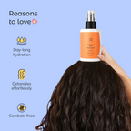 Arata Curl Hair Detangler With Hyaluronic Acid, Niacinamide - Detangles & Strengthens Curls
