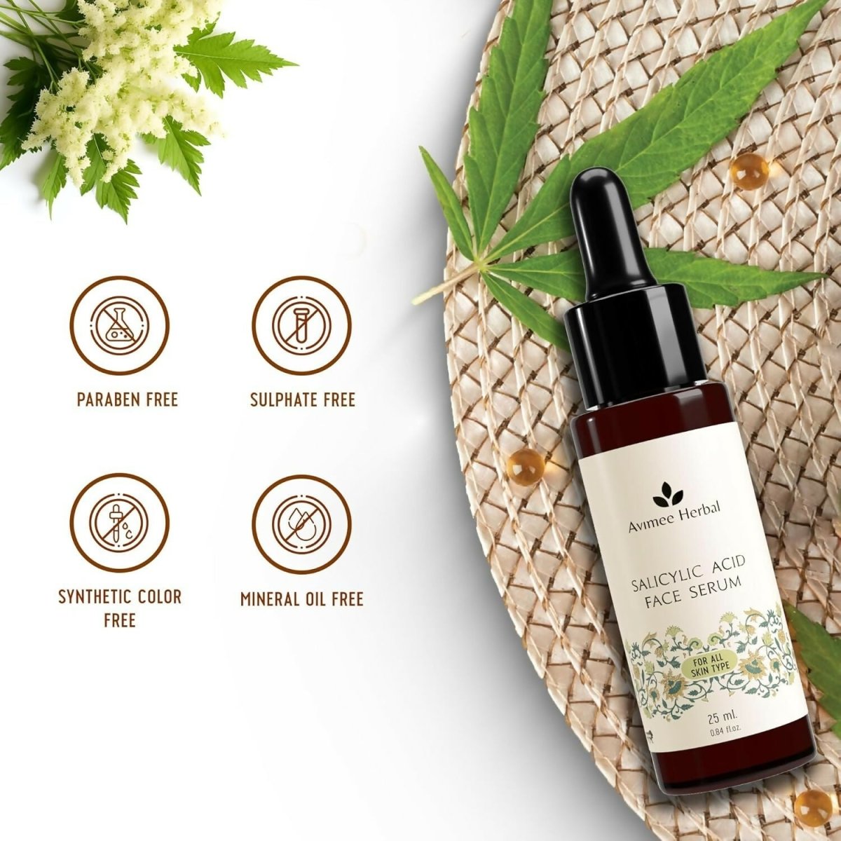 Avimee Herbal Salicylic Acid Face Serum For Acne, Blackheads & Open Pores