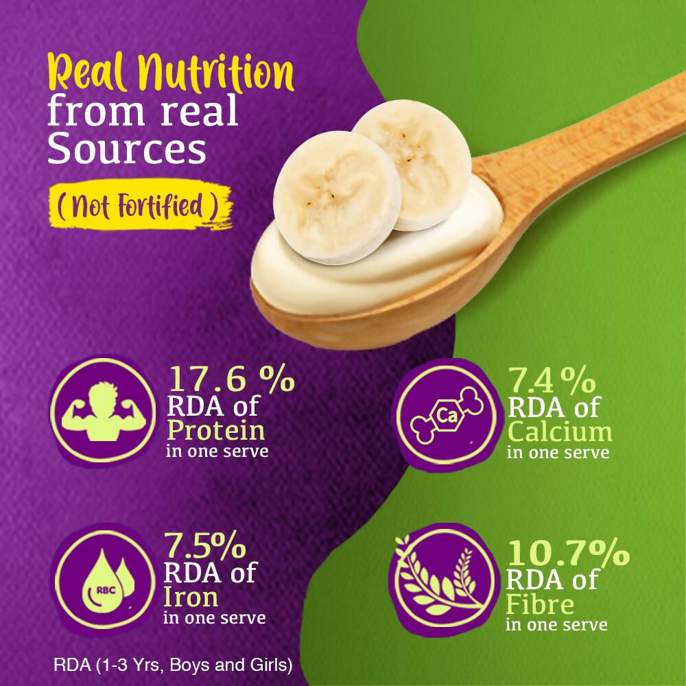 Manna Foods Instant Health Mix Multigrain Cereal + Fruits With Banana, Dates & Honey