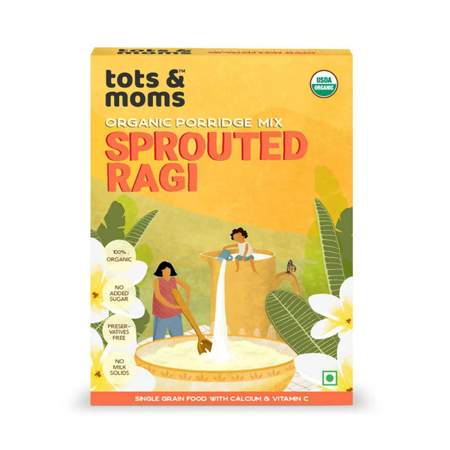 Tots and Moms Organic Sprouted Ragi Porridge Mix Hover Image
