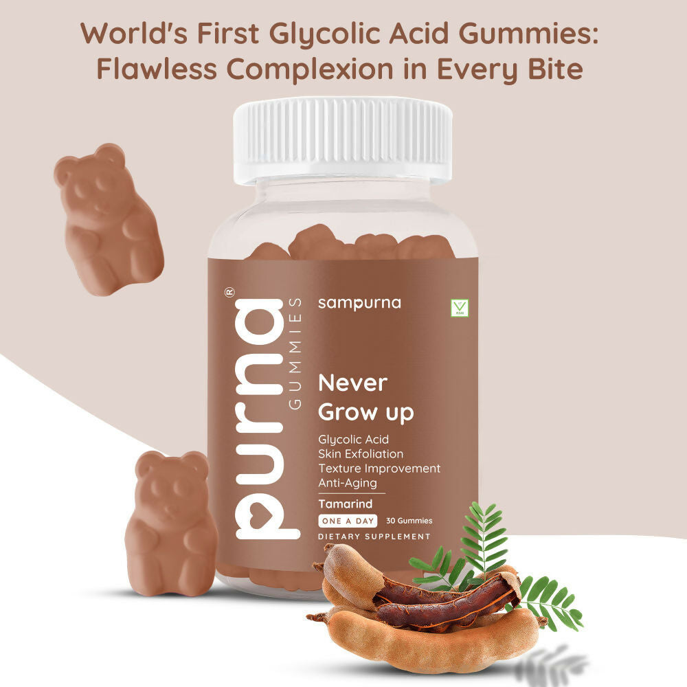 Purna Never Grow Up Glycolic Acid Gummies - Tamarind