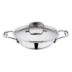 Vinod Platinum Triply Stainless Steel Kadai With Lid