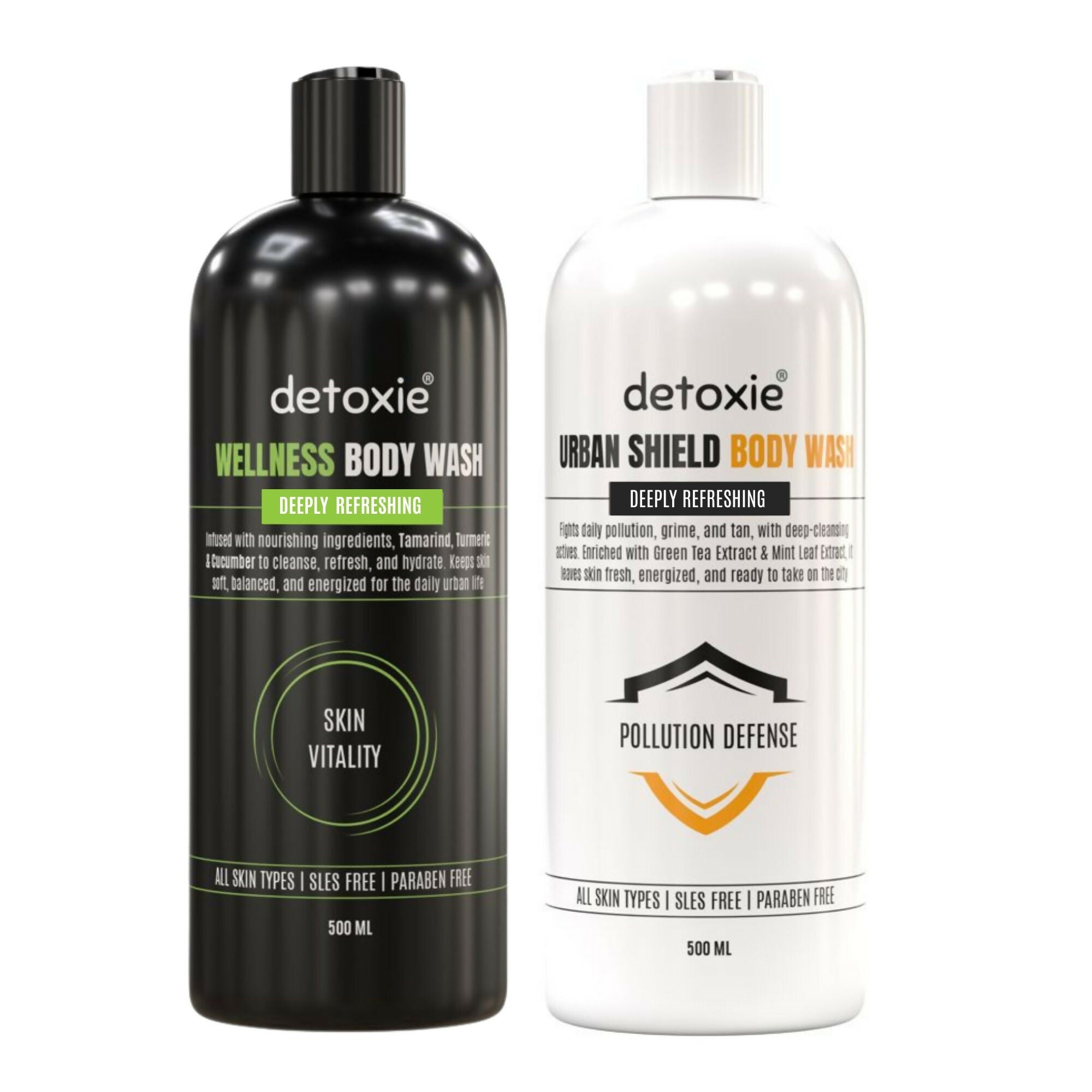 Detoxie Body Wash with Loofah - Urban Shield & Wellness
