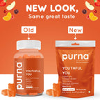 Purna Gummies Superfruits Collagen Mixed Fruit Flavour Gummies for Hair and Skin