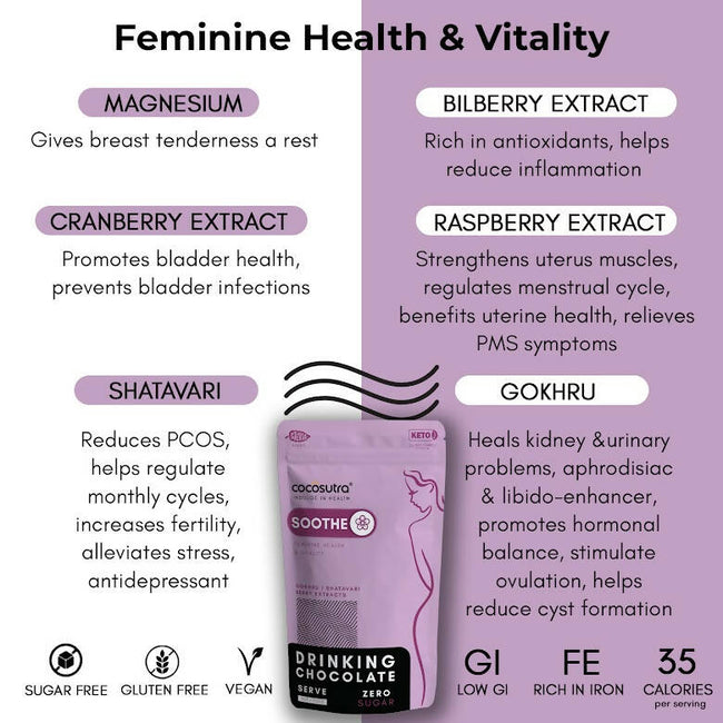 Cocosutra Lite - Soothe - Sugar Free Drinking Chocolate Mix Main Image