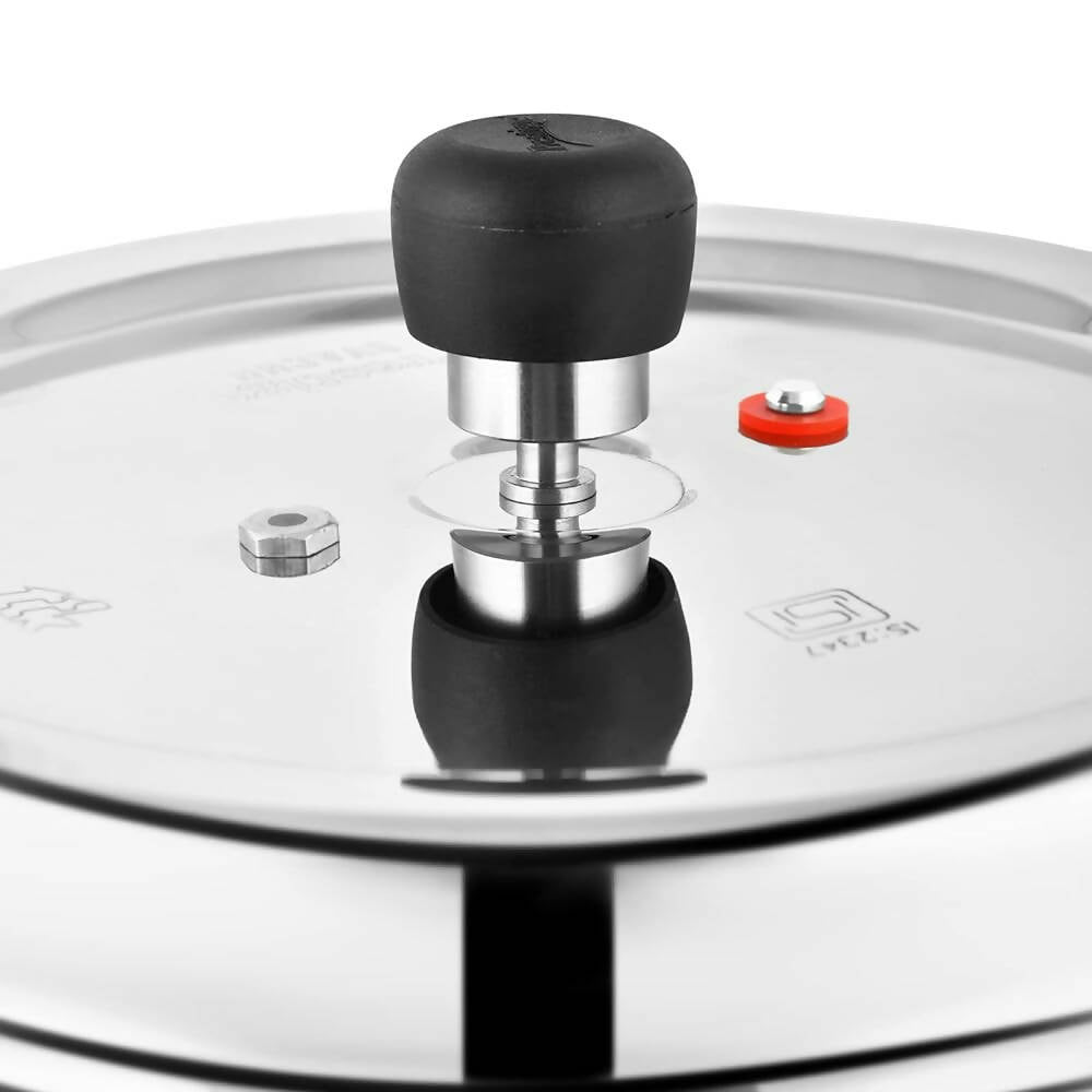 Prestige 6.5 Litres Deluxe Alpha Svachh Induction Base Outer Lid Stainless Steel Pressure Cooker