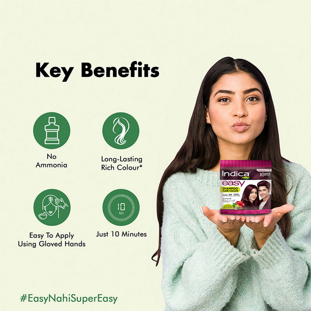 Indica Easy Hair Color Shampoo Burgundy