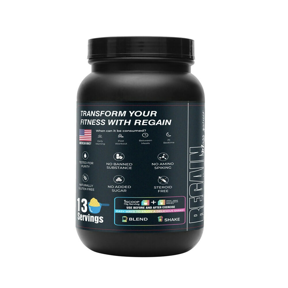 Reformulate Regain I Mass Gainer with Added Pre and Pro Biotics I 364 Energy | 1.5 Creatine - Malai Kulfi