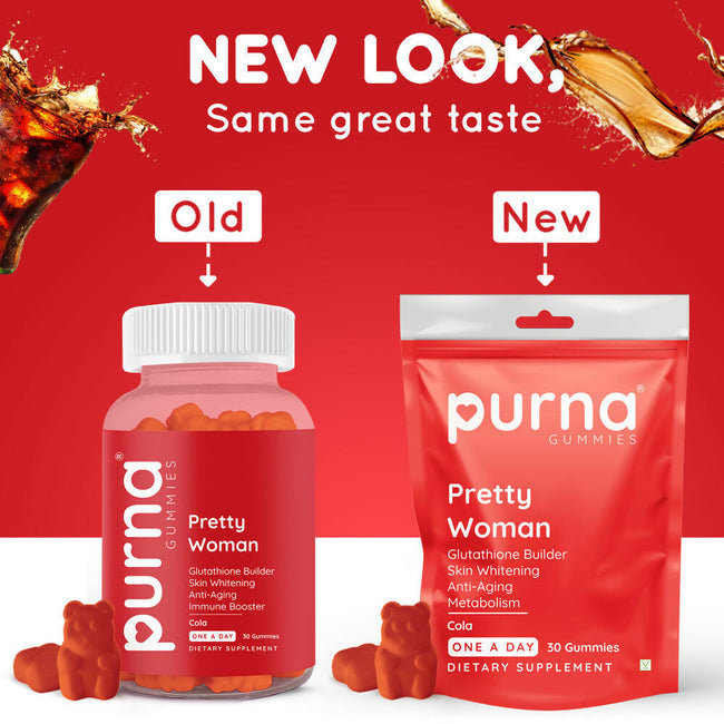 Purna Gummies Glutathione Cola Flavour Gummies for Skin Brightening Main Image