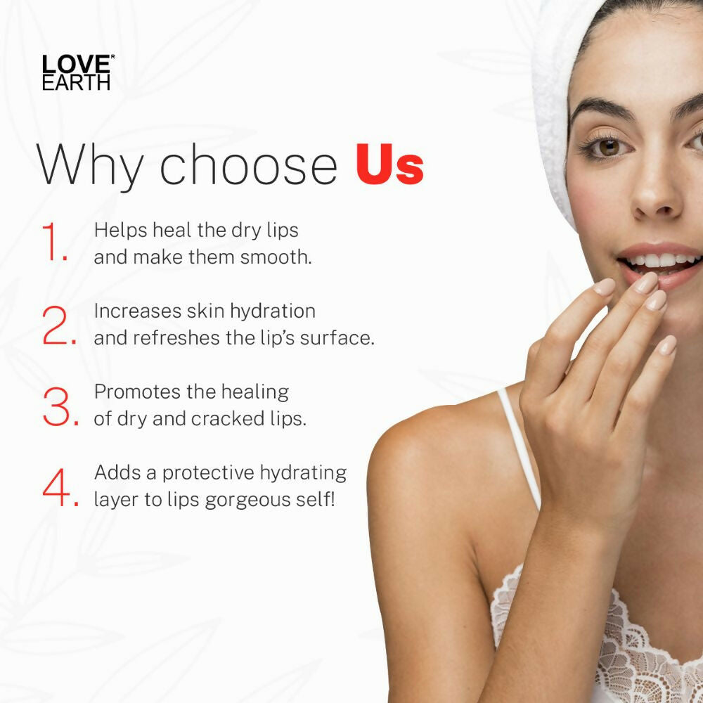 Love Earth Lip Saviour Kit for Skin Hydration & Moisturization, Chapped Lips With Bees Wax And Cocoa Butter