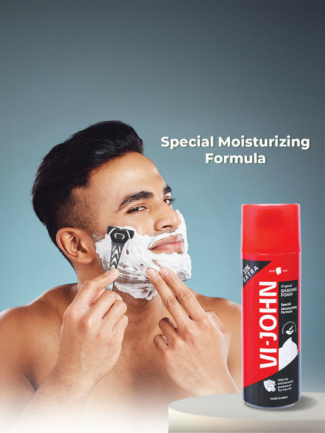 VI-JOHN Original Dermatologically Tested Special Moisturising Formula Shaving Foam with Vitamin E & Tea Tree Oil Main Image