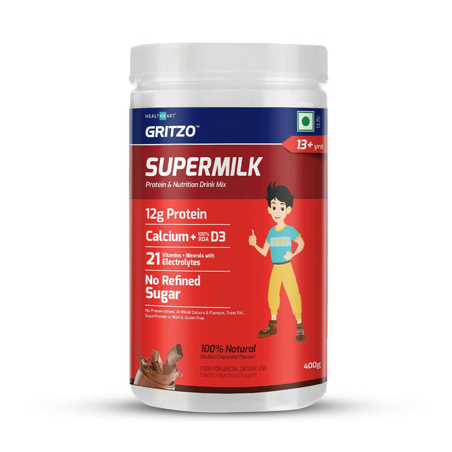Gritzo Supermilk Powder 13+Y (Teen Athletes), Health Drink For Boys Hover Image
