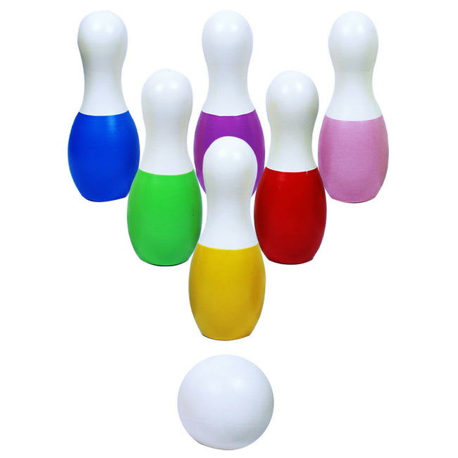 Matoyi Rainbow Coloured Bowling Set For Kids Hover Image